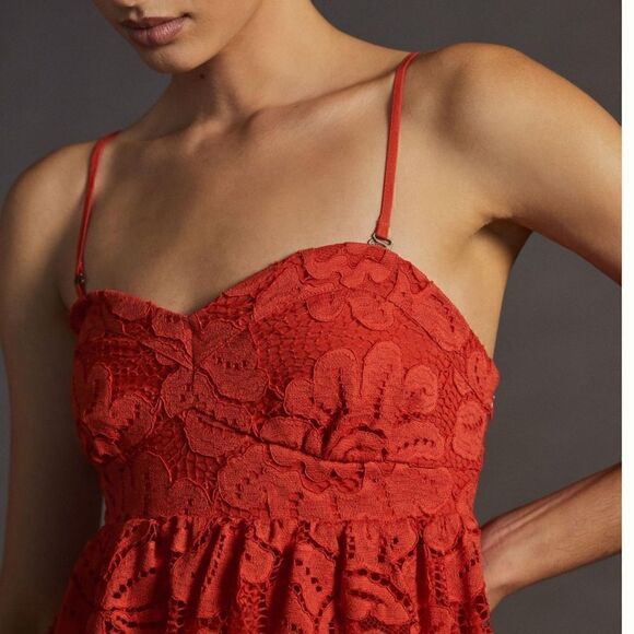 Maeve Anthropologie Strapless Lace Mini Dress, Size L, NWT - Picture 4 of 13